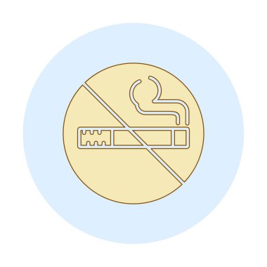 Basit sigara içilmeyen simge, vektör illüstrasyonu