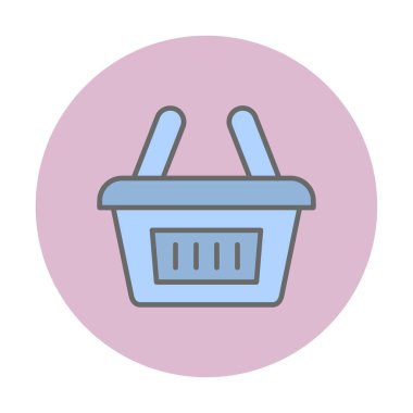 Alışveriş sepeti ikonu vektör illüstrasyonu 