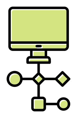 Çalışma akışı simgesi tasarımı, vektör illüstrasyonu                            