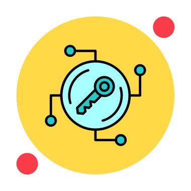 Anahtar ağ simgesi vektör illüstrasyonu 