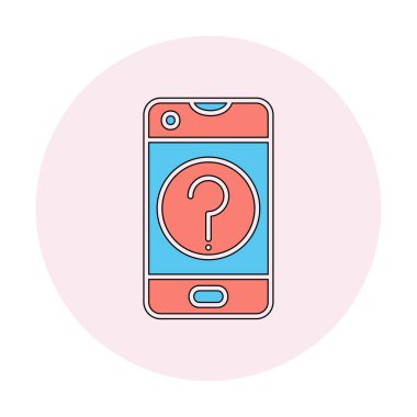 Yardım veya mobil destek simgesi, vektör illüstrasyonu 