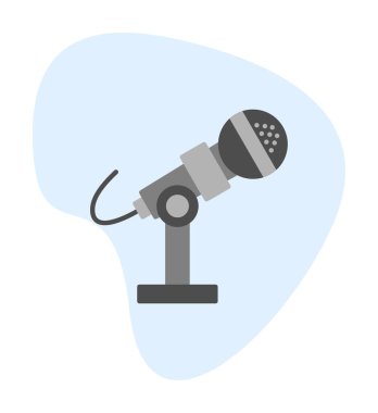 mikrofon ikonu vektör illüstrasyonu. Mikrofon Durağı                    