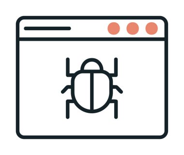 Böcek işareti simgesi. Virüs sembolü, vektör çizimi. 