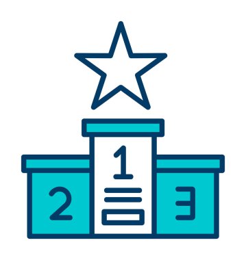 Podyum Şampiyonası ikon vektör illüstrasyonu