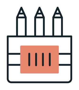 Renkli Kalem simgesi vektör illüstrasyonu