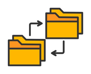 Basit Veri Kopyalama simgesi, vektör illüstrasyonu