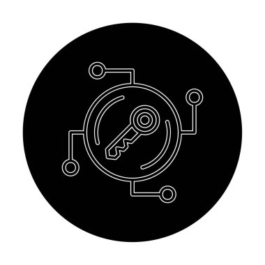 Anahtar ağ simgesi vektör illüstrasyonu 