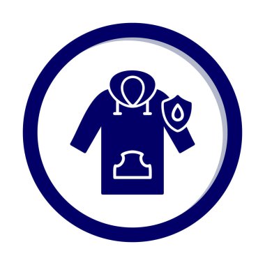 Su geçirmez kapüşonlu simge, vektör illüstrasyonu 