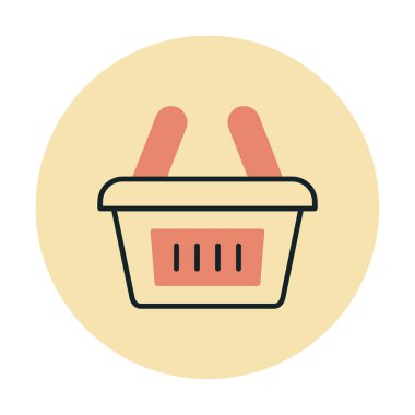 Alışveriş sepeti ikonu vektör illüstrasyonu 