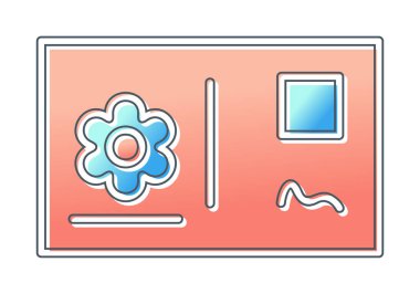 Kartpostal simgesi, vektör illüstrasyonu basit tasarım