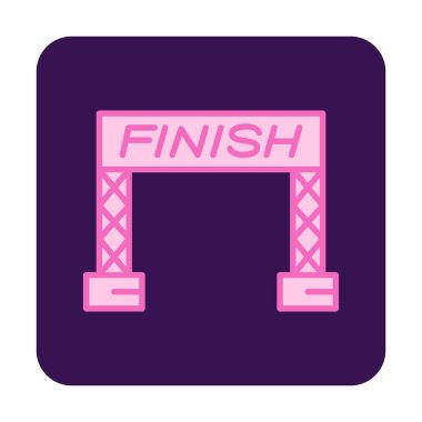 İzole edilmiş arkaplanda düz çizgi simgesi bitir                                                