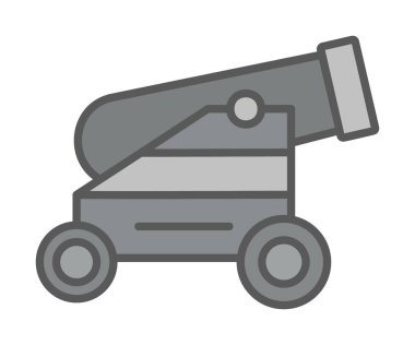 Basit Topçu simgesi, vektör illüstrasyonu