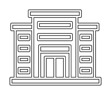 Alışveriş merkezi simgesi. Alışveriş merkezi oluşturma simgesi, vektör illüstrasyonu 