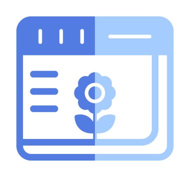 Basit Web Tarayıcı simgesi, vektör illüstrasyonu