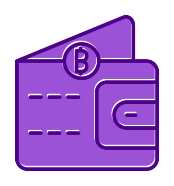 Basit Dijital Cüzdan simgesi, vektör illüstrasyonu