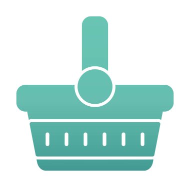 piknik sepeti web simgesi, vektör illüstrasyonu 