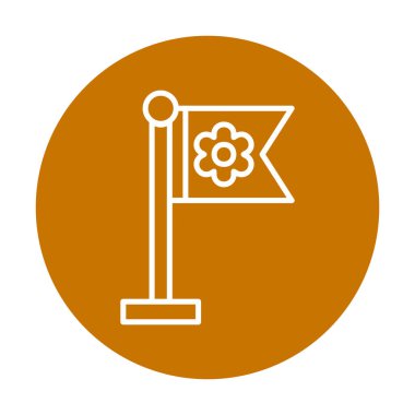 Sakura bayrak simgesi, vektör illüstrasyonu 