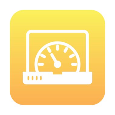 Vektör hızı test dizüstü bilgisayarı web simgesi, vektör illüstrasyonu