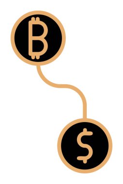 Bitcoin kripto döviz vektör çizimi 