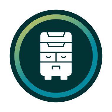 çekmeceler düz simge, vektör çizimi ile klozet 