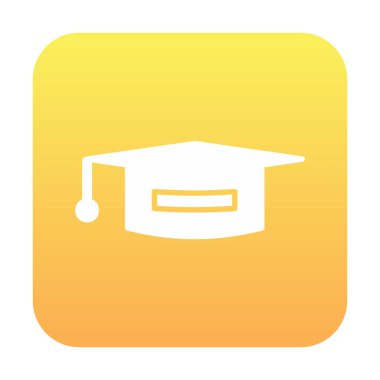 Mezuniyet şapkası ikonu, eğitim ikonu. düz tasarım biçimi