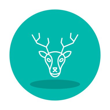 Geyik. Web simgesi basit illüstrasyon