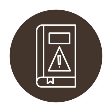 kitap uyarısı ünlem işareti vektör düz renk simgesi ile