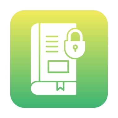 Asma kilit simgesine sahip kitap, vektör illüstrasyon tasarımı, Güvenli Kitap sembolü 