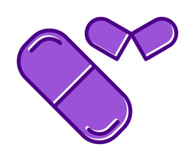 ilaç yassı ikonu, kapsüller, haplar            