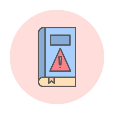 kitap uyarısı ünlem işareti vektör düz renk simgesi ile