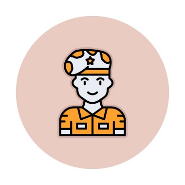 asker web simgesi, vektör illüstrasyonu 