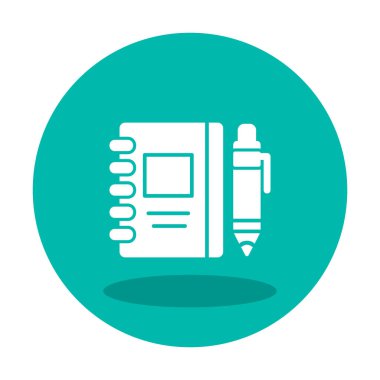 Çizim defteri ve kalem simgesi, vektör illüstrasyonu  