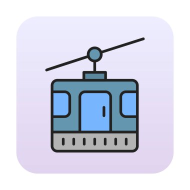 Modern Cable Car Cabin simgesinin vektör çizimi                   