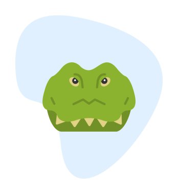 Basit timsah simgesi, vektör illüstrasyonu