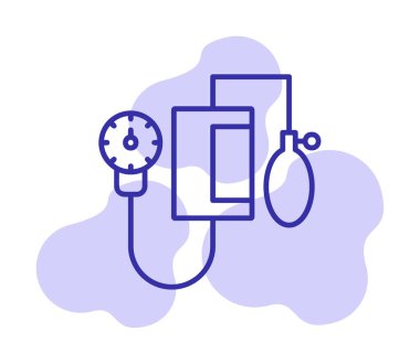 Basit Kan basıncı ölçüm simgesi, vektör illüstrasyonu