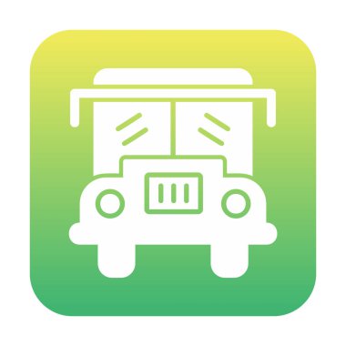 Okul otobüsü. Web simgesi basit illüstrasyon