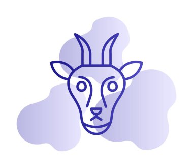 Keçi başı düz vektör simgesi 