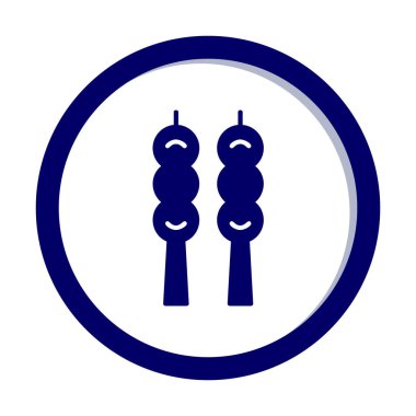 Dango tatlı ikonu, Japon mutfağı, vektör illüstrasyonu 