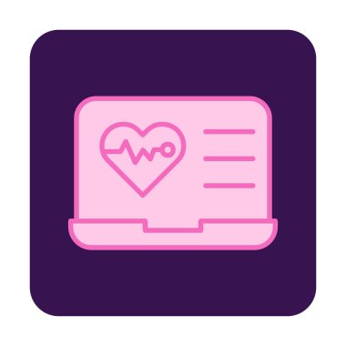 Dizüstü bilgisayardaki basit düz kalp atışı simgesi