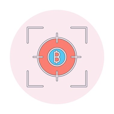 Bitcoin ve hedef. Web simgesi tasarımı