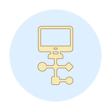 Çalışma akışı simgesi tasarımı, vektör illüstrasyonu                            