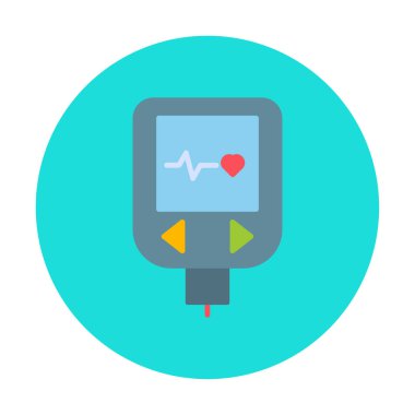 düz Glucometer ikon vektör illüstrasyon tasarımı