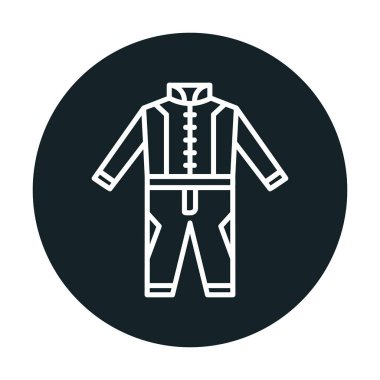 Race Suit web simgesi, vektör illüstrasyonu