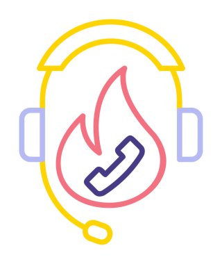 Basit Yardım Hattı simgesi, vektör illüstrasyonu