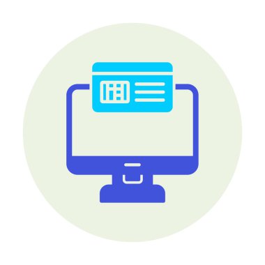 Basit Çevrimiçi Ödeme simgesi, vektör illüstrasyonu