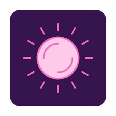 Güneş düz simge vektör çizim