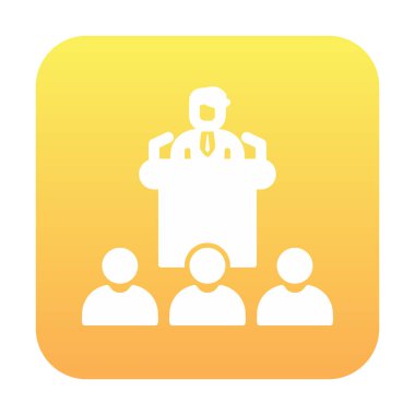 Basit Konferans simgesi, vektör illüstrasyonu