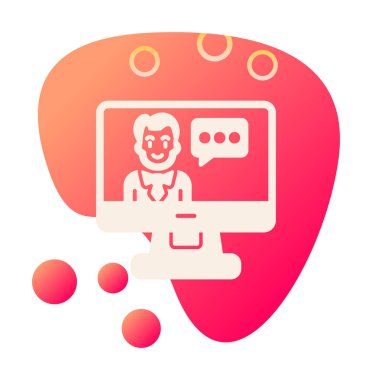 Basit Çevrimiçi Sınıf simgesi, vektör illüstrasyonu