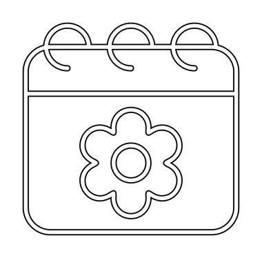 Sakura tarih simgesi, vektör çizimi 