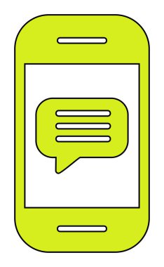 Sohbet ikonu vektör çizimi. Telefon İletisi                          